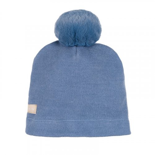 Bonnet bleu avec pompon_10838