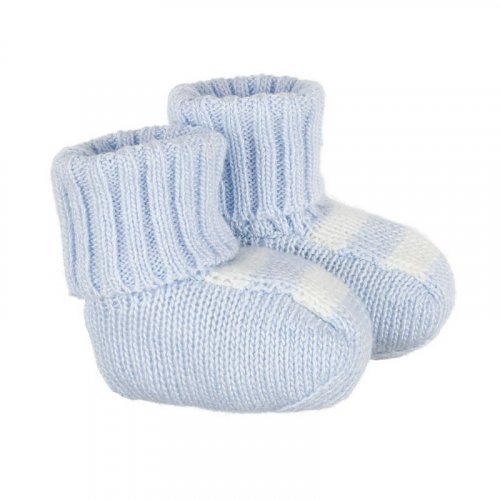 Babysocken in blauem Garn