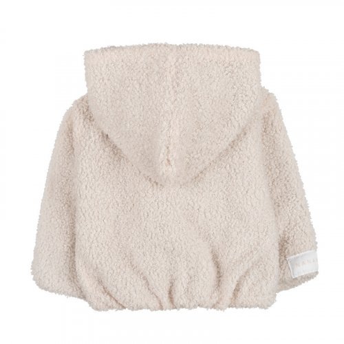 Manteau en fausse fourrure de couleur crème_10613