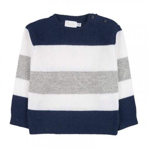 Gestreifter blauer Pullover