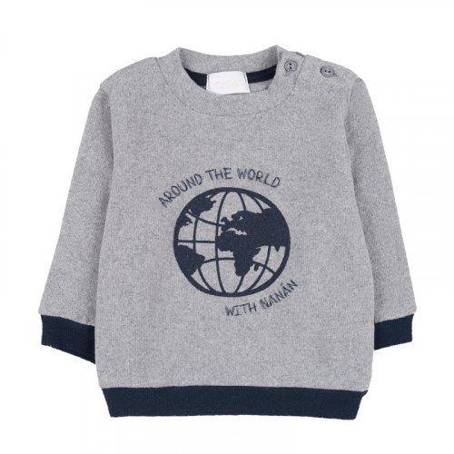 Grauer Sweatshirt mit Druck