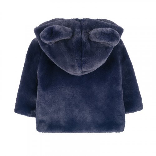 Manteau en fausse fourrure bleu_10761