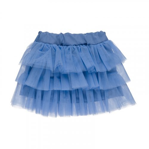 Jupe bleue avec volants en tulle