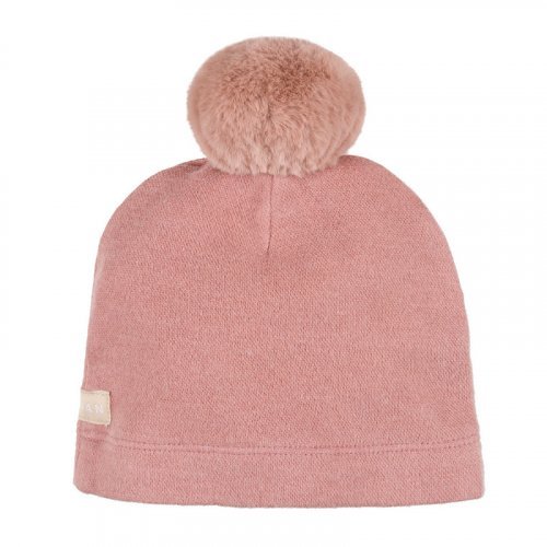 Bonnet rose avec pompon_10839