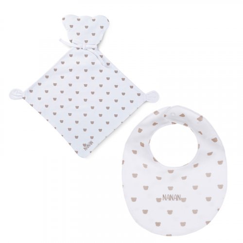 Boîte cadeau : doudou+ bavoir beige_11079