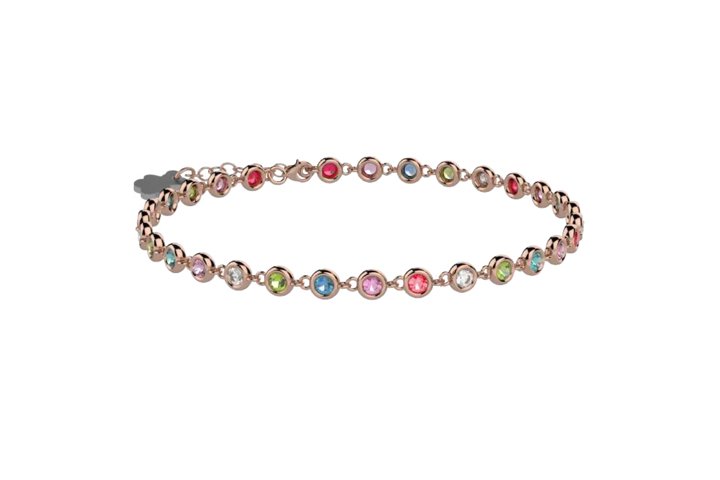 Bracelet Tennis en Argent 925 avec des pierres bleues - Maman