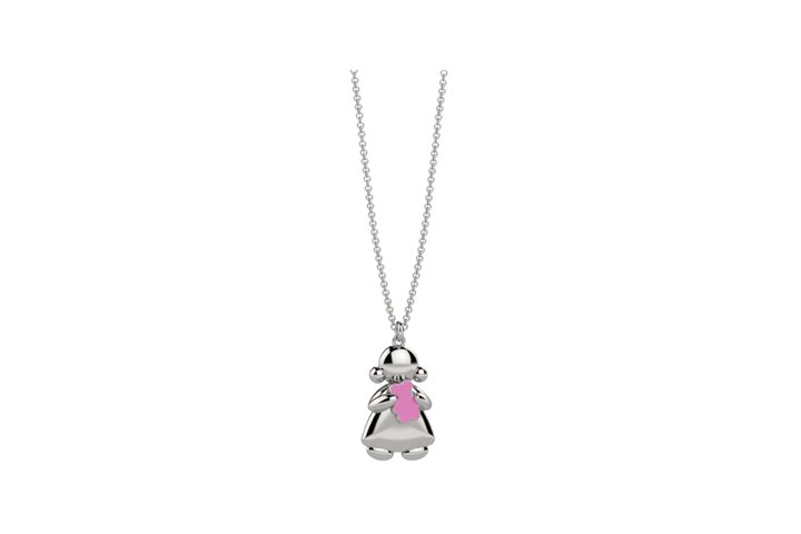 Collar de bebé Tato's Nanan Bijou en Plata - Osito Rosa