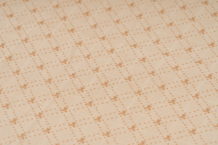 Mussola mit All-over-Beschriftung 80x80 beige_11220