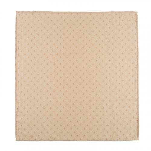 Mussola mit All-over-Beschriftung 80x80 beige