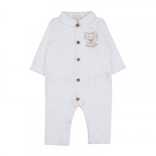 Open front babygro with collar