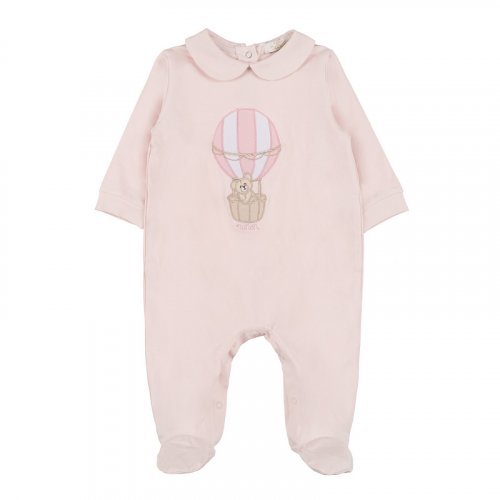 Pink babygro with collar_10068