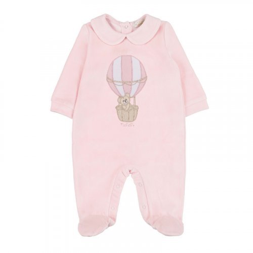 Pink babygrow with collar_10246