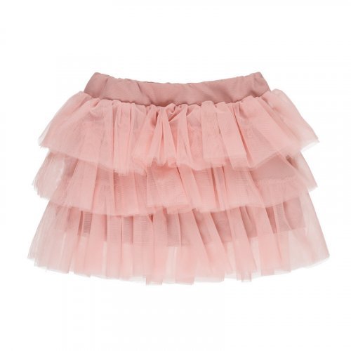 Pink skirt with tulle flounces