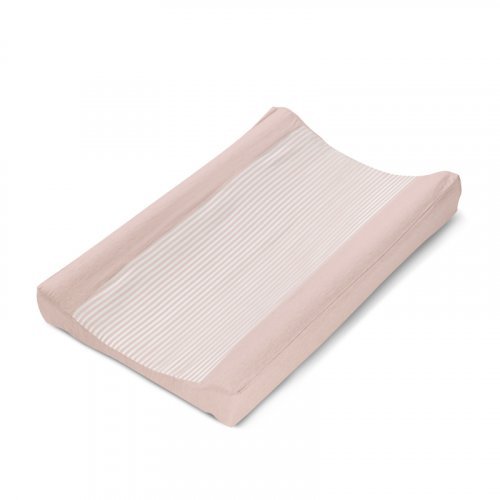 Pink striped changing mat for wooden changing table_3000