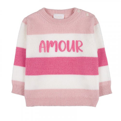 Pink sweatshirt with writing