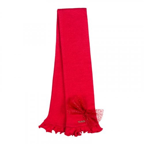 Red Scarf with Bow_6546