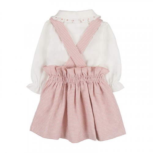 Shirt with pink dungarees_10893