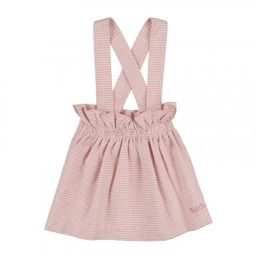 Shirt with pink dungarees_10896