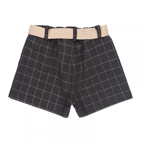 Shorts Grigio in Lurex a Quadri_6967