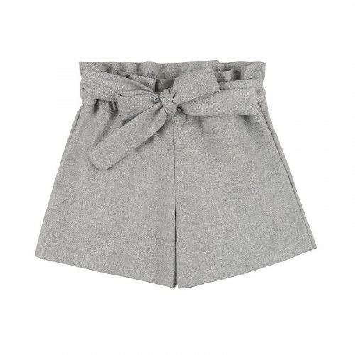 Shorts with gray lurex bow