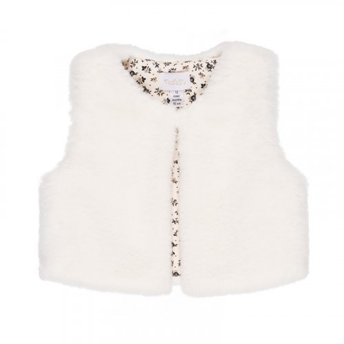 Sleeveless in Cream Faux Fur