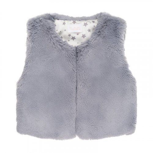 Sleeveless in Gray Faux Fur