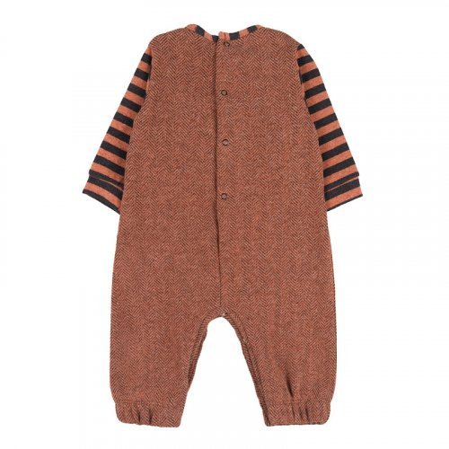 Striped babygro with dungarees "C'era una volta"_10639