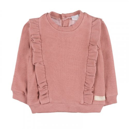 Sweatshirt with pink ruffles