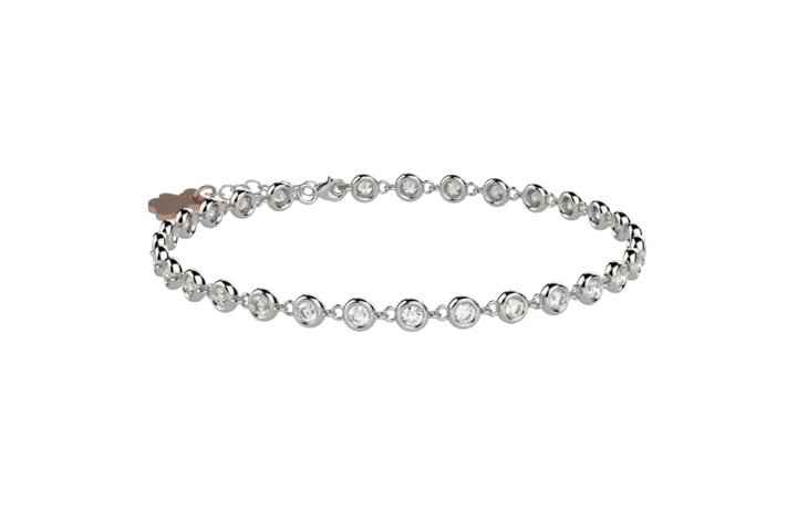 Tennis Bracelet in 925 Sterling Silver with white stones - Mother size