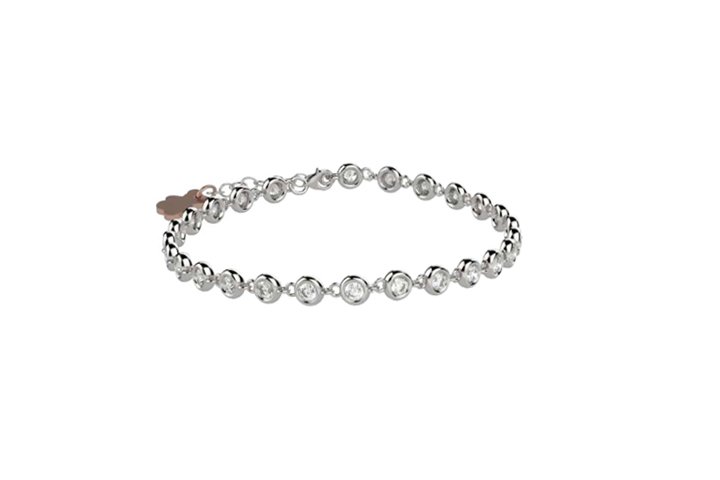 Tennis Bracelet in 925 Sterling Silver with white stones