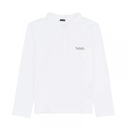 White Polo with Long Sleeve_5890