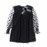 Robe Noire en Jersey et Tulle_6793