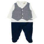 Babygro with blue vest_11139