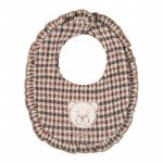 Beige bib with teddy bear_10344