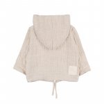 Beige Sweatshirt with Zip and Hood_4425