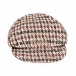 Beige tartan beret_10138