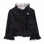 Black Jacket with Velvet Polka Dots_7162