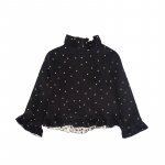 Black Jacket with Velvet Polka Dots_7163