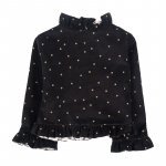 Black Jacket with Velvet Polka Dots_7164