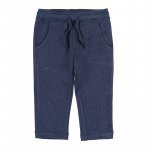 Blue Herringbone Trousers With Drawstring_6356