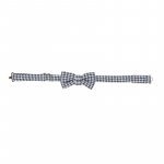 Blue houndstooth bow tie_9454