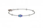 Bracciale con pietre brillanti e mano blu in Argento 925_11126