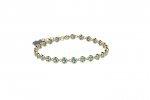 Bracciale Tennis in Argento 925 color oro con pietre azzurre_11116