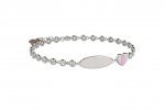 Bracciale Tennis in Argento 925 con pietre bianche e targhetta incidibil_11111