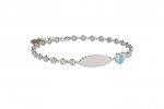 Bracciale Tennis in Argento 925 con pietre bianche e targhetta incidibil_11110