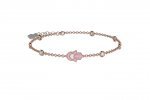 Bracelet with sparkling stones and pink hand in 925 Sterling Silver_11127