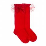 Rote Socken mit Schleife_6660