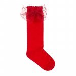 Rote Socken mit Schleife_6661