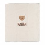 Cream blanket with teddy bear_10478