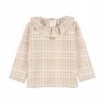 Cream Checked Blouse_6516